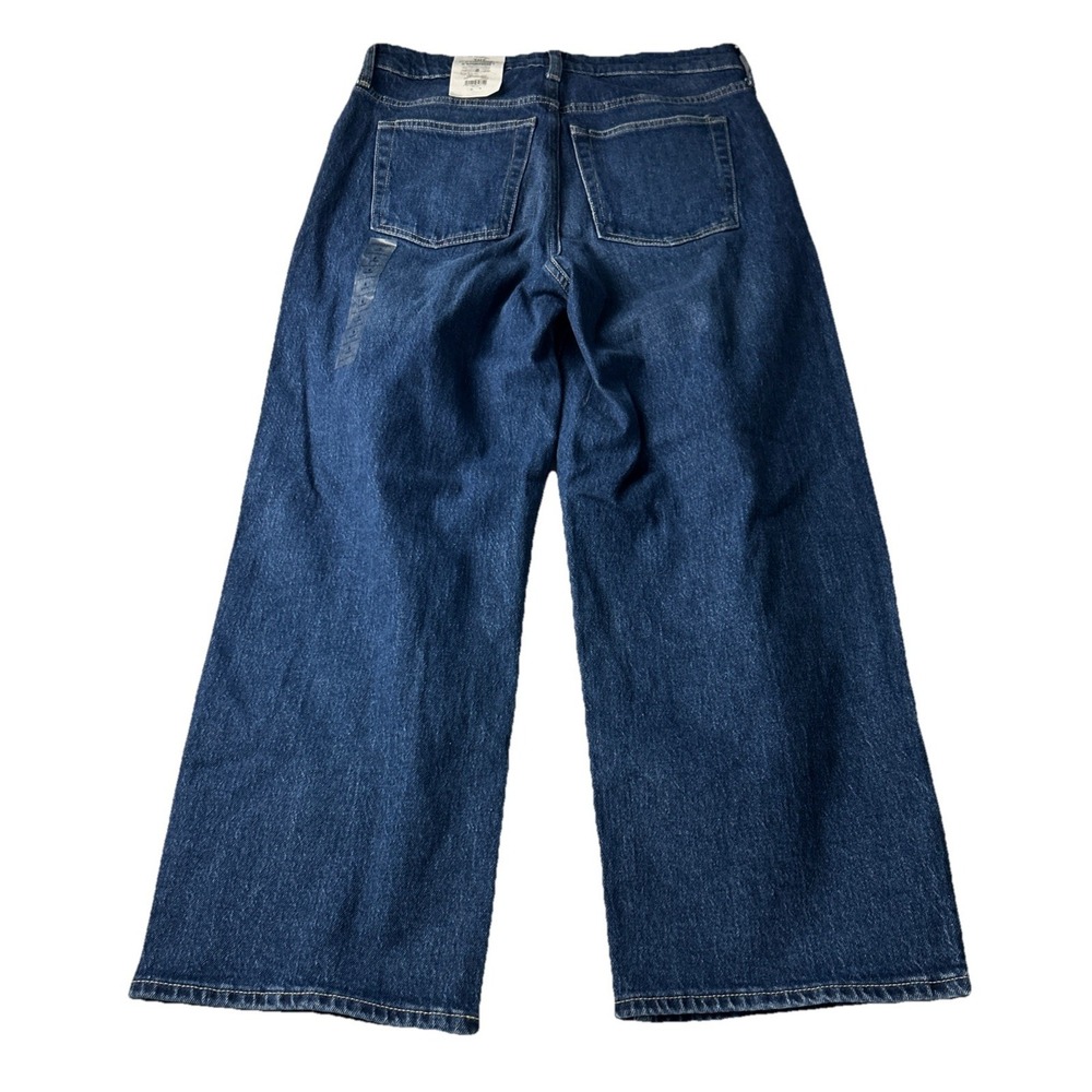Free Assembly Women's Jeans Cropped Wide 8 Short 35x25 Straight‎ Blue